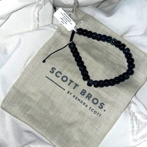 Scott Bros by Kendra Scott. Mens Sterling Silver in Black Banded Agate